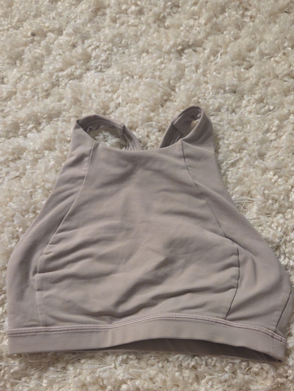 lululemon athletica High-Neck Sports Bra in Taupe